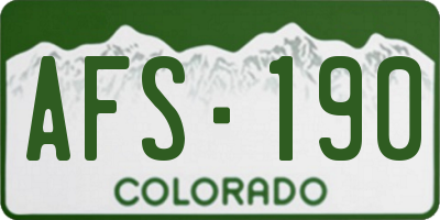 CO license plate AFS190