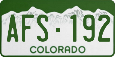 CO license plate AFS192