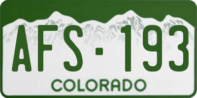 CO license plate AFS193