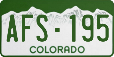 CO license plate AFS195