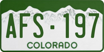 CO license plate AFS197