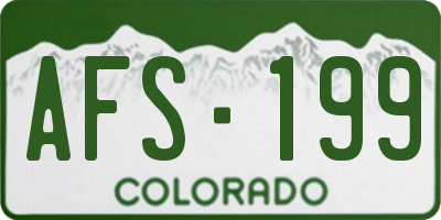 CO license plate AFS199