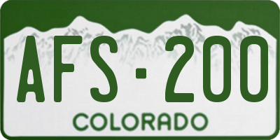 CO license plate AFS200