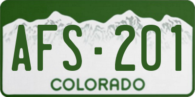 CO license plate AFS201