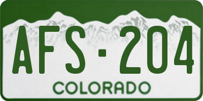 CO license plate AFS204