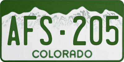 CO license plate AFS205