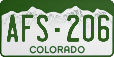 CO license plate AFS206