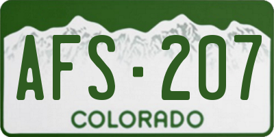 CO license plate AFS207