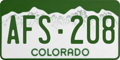 CO license plate AFS208