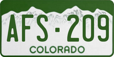 CO license plate AFS209
