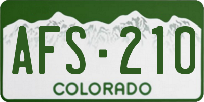 CO license plate AFS210