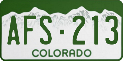 CO license plate AFS213