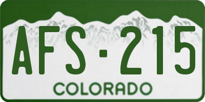 CO license plate AFS215