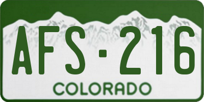 CO license plate AFS216