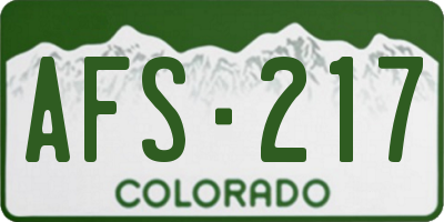 CO license plate AFS217