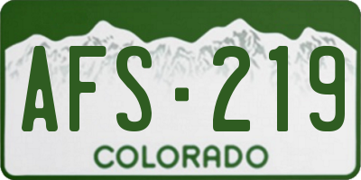 CO license plate AFS219