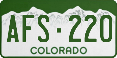 CO license plate AFS220