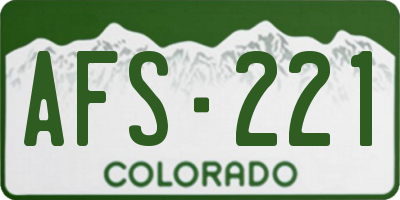 CO license plate AFS221