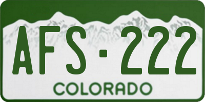 CO license plate AFS222