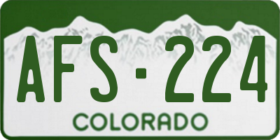CO license plate AFS224