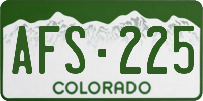 CO license plate AFS225