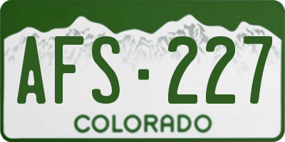 CO license plate AFS227