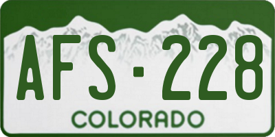 CO license plate AFS228