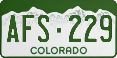 CO license plate AFS229