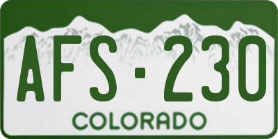 CO license plate AFS230