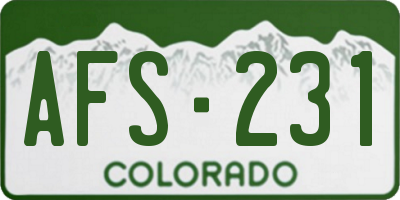CO license plate AFS231