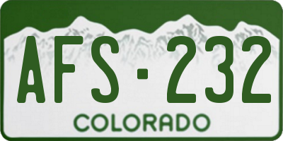 CO license plate AFS232