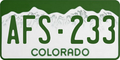 CO license plate AFS233