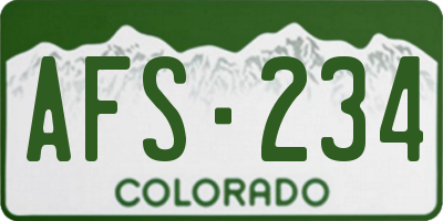 CO license plate AFS234