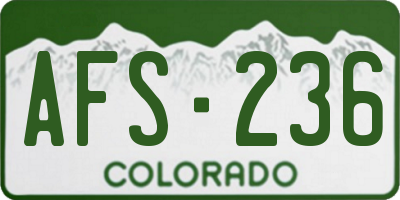 CO license plate AFS236