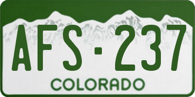 CO license plate AFS237