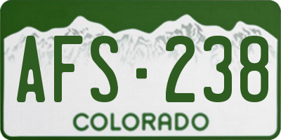 CO license plate AFS238
