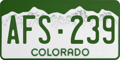 CO license plate AFS239
