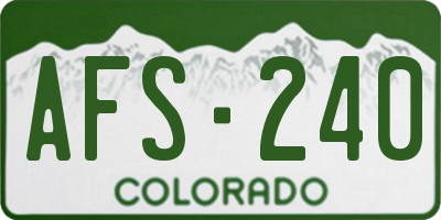 CO license plate AFS240