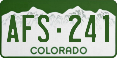 CO license plate AFS241