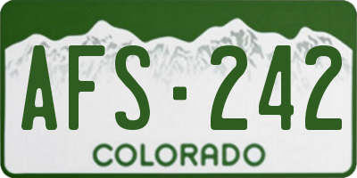 CO license plate AFS242