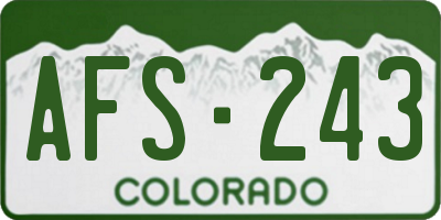 CO license plate AFS243