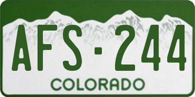 CO license plate AFS244