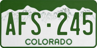 CO license plate AFS245