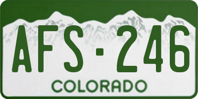 CO license plate AFS246