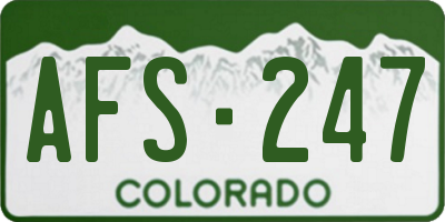 CO license plate AFS247