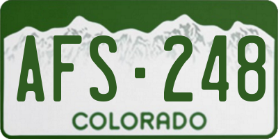 CO license plate AFS248