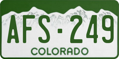 CO license plate AFS249