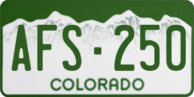 CO license plate AFS250
