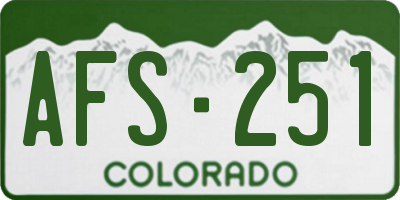 CO license plate AFS251