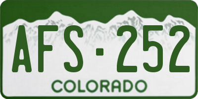 CO license plate AFS252